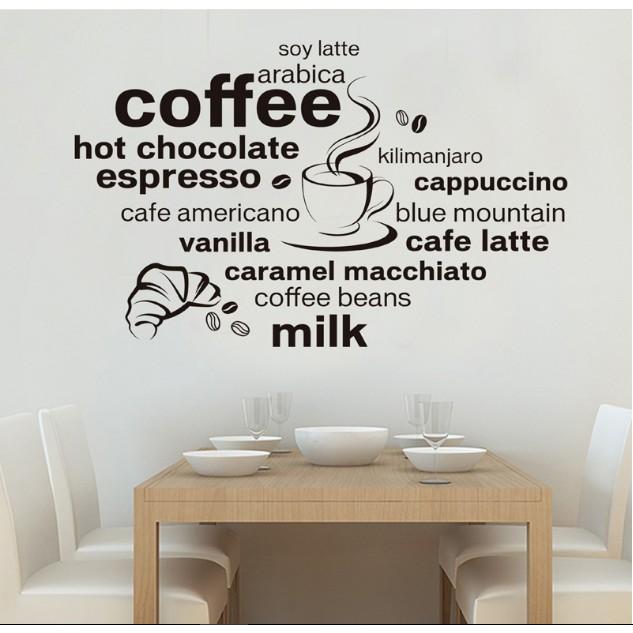 Decal trang trí tường - Coffee hiện đại
