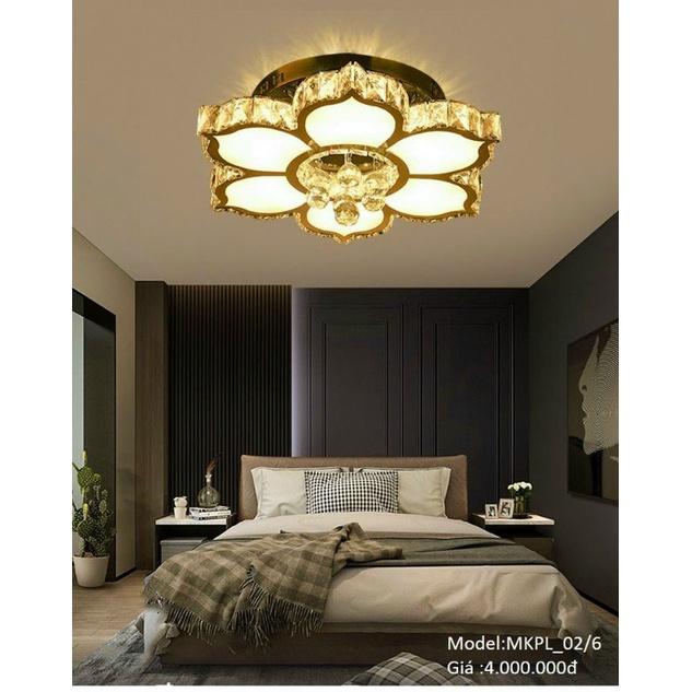 MKPL_02/6 - Đèn mâm áp trần phale 6 cánh trang trí phòng khách, đèn trang trí trần