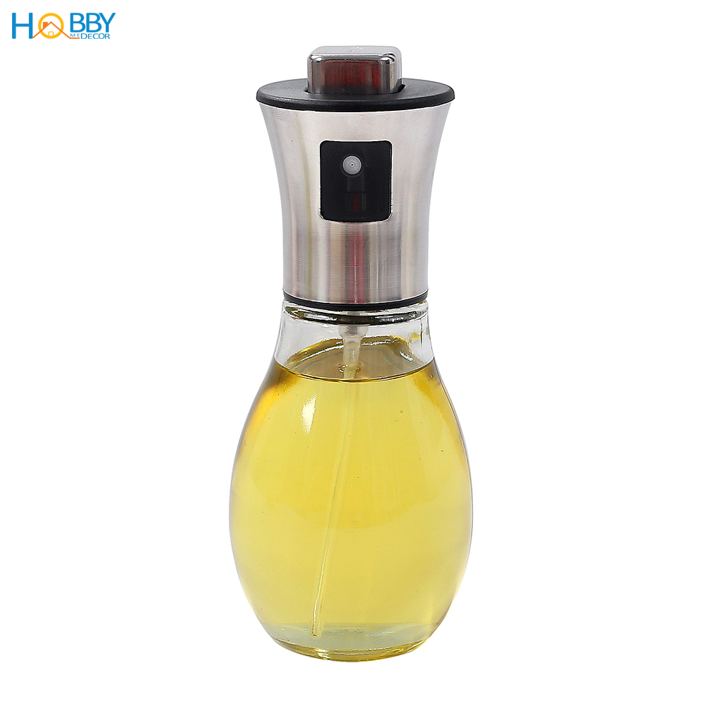 Bình xịt phun dầu ăn dung tích 200ml Hobby Home Decor BD200 - nắp Inox 304 và lọ thủy tinh cao cấp