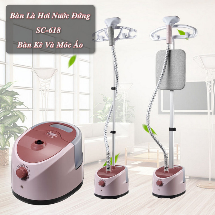 Bàn Là Hơi Nước Đứng SC-618 Tích Hợp Bàn Kê Và Móc Áo