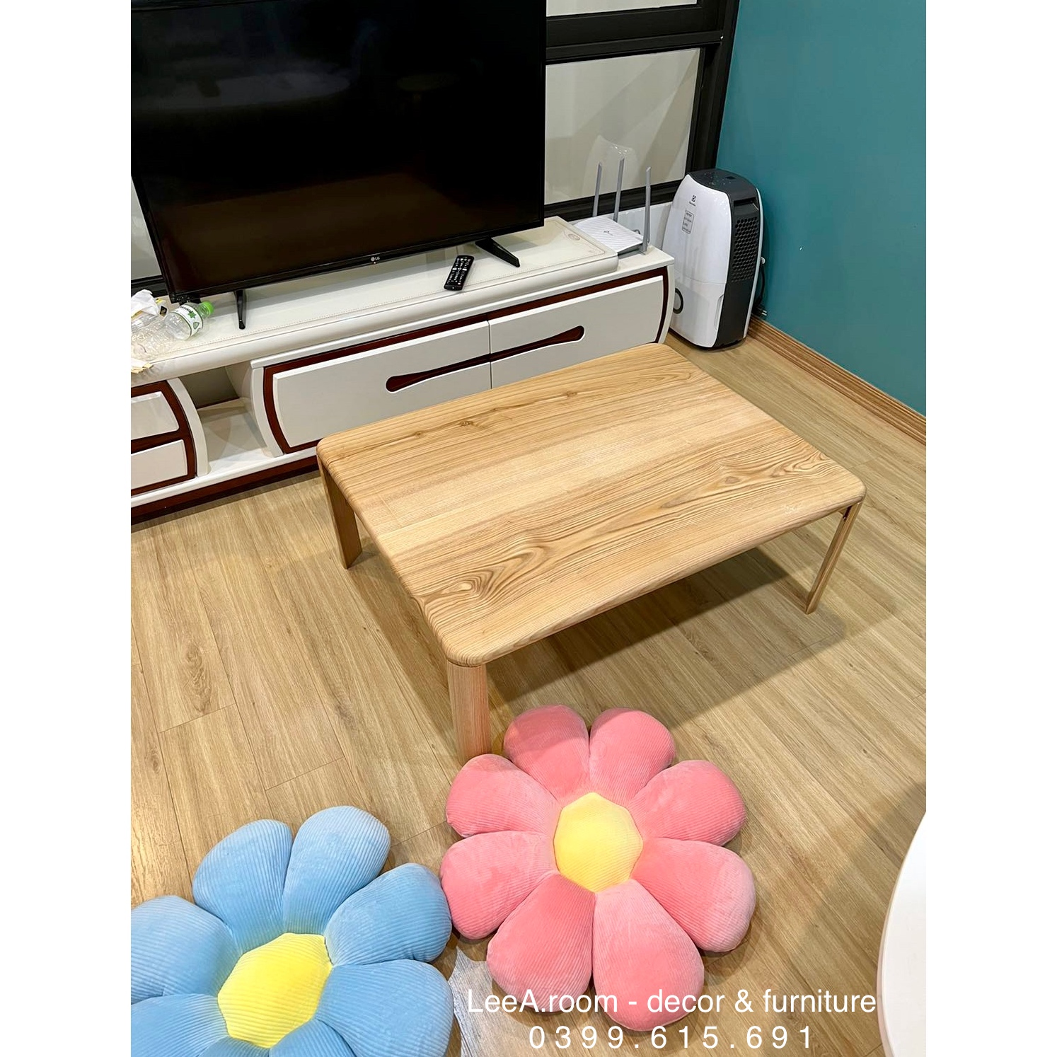 Bàn Ngồi Bệt Gấp Gọn Cao Cấp - Gỗ Tần Bì Tự Nhiên
