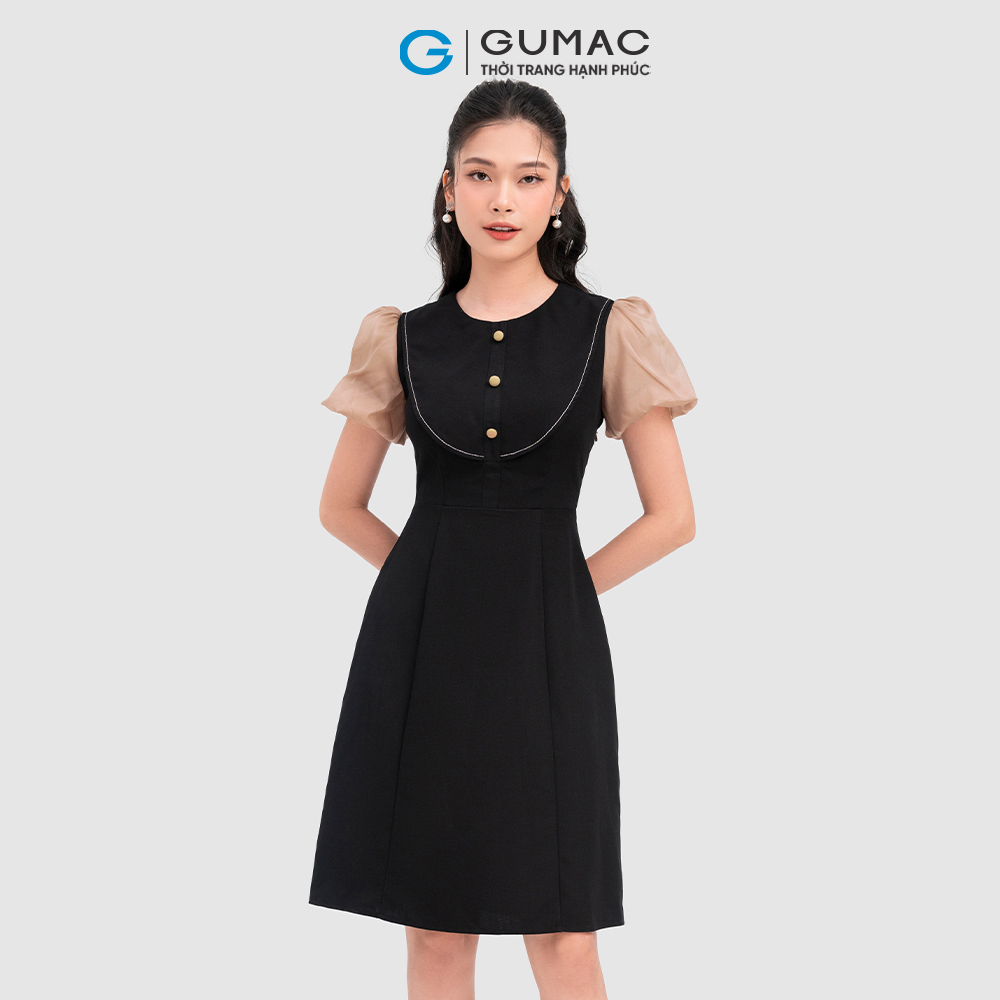 Đầm giả yếm phối nút thời trang GUMAC DC11035