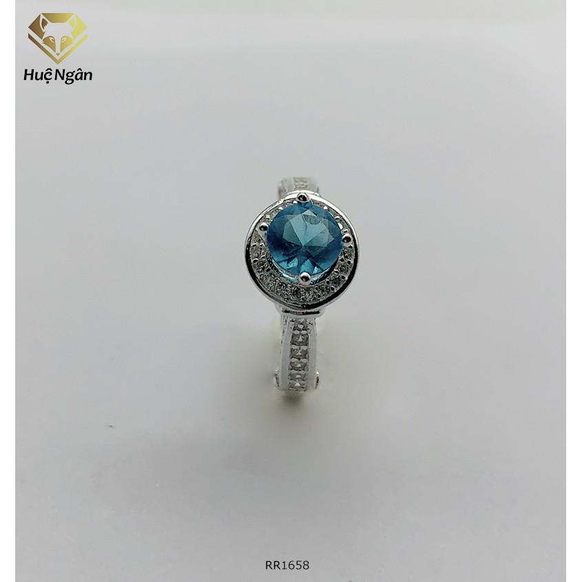 Nhẫn bạc 925 Huệ Ngân - 4 Chấu viền đá xinh 6 li RR1658