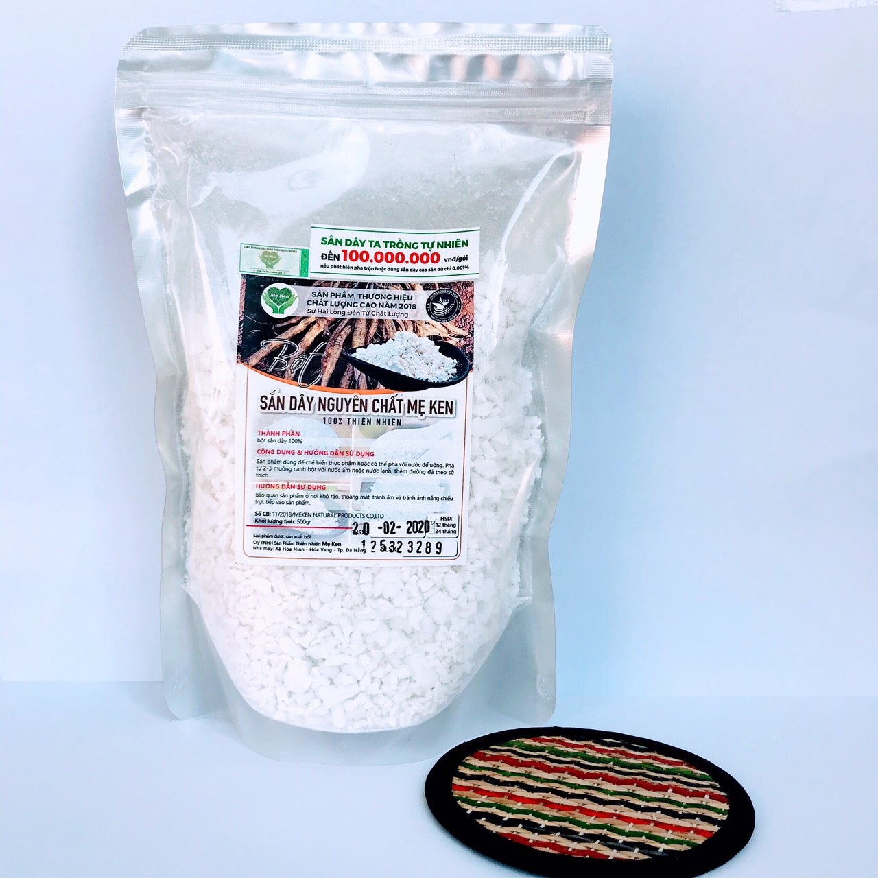 Bột sắn dây nguyên chất Mẹ Ken 1kg tặng kèm miếng lót ly