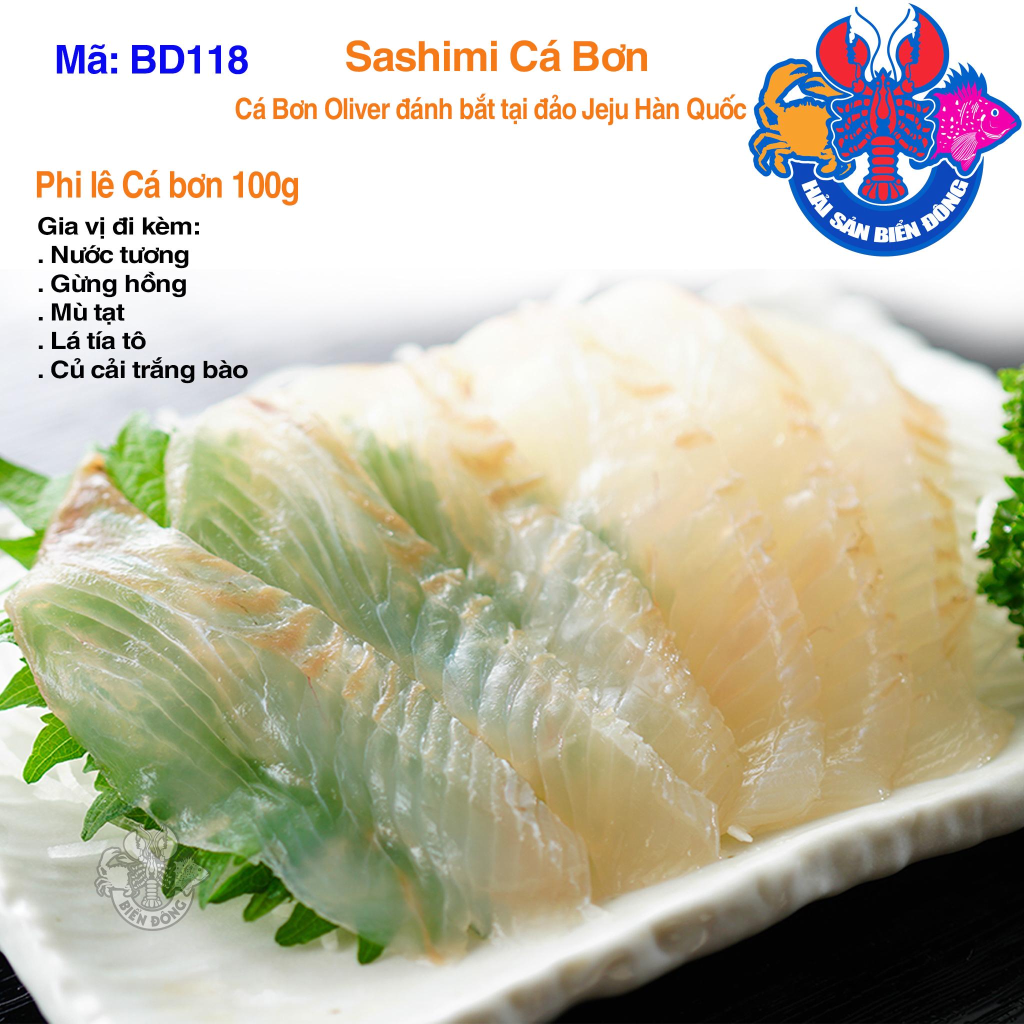 Mã 118_Sashimi Cá Bơn Hàn Quốc 100g