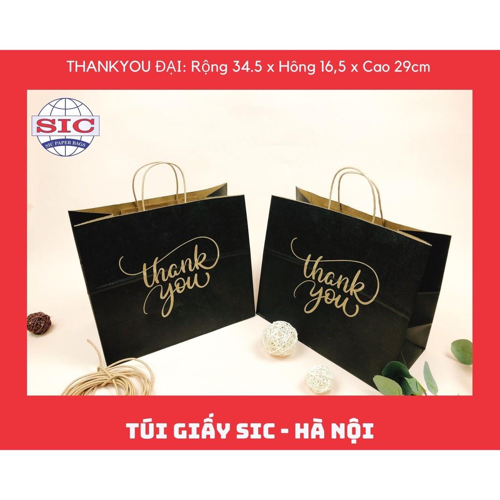 TÚI GIẤY THANKYOU ĐẠI MÀU ĐEN CÓ QUAI ĐỰNG QUẦN ÁO GIÀY DÉP QUÀ TẶNG SỔ VỞ