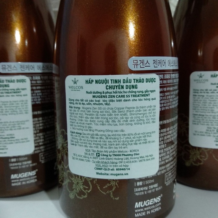 Hấp nguội thảo dược phục hồi chuyên sâu Mugens Zen Care Treatment Hàn Quốc 500ml + Móc khóa