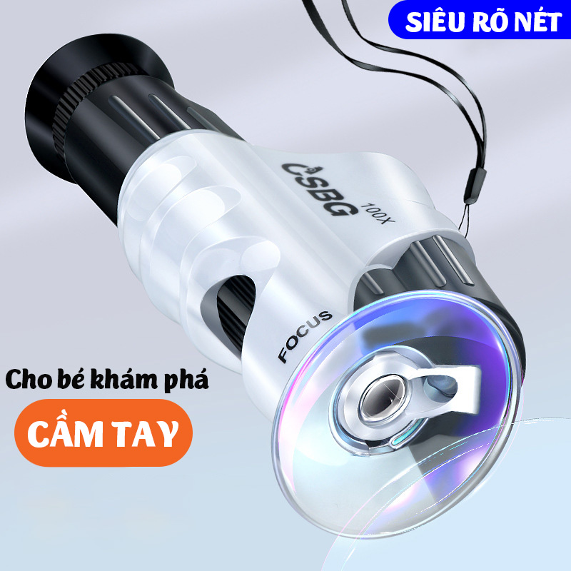 Kính hiển vi cầm tay độ phóng 100 lần CSBG-100X cho bé khám phá tìm hiểu khoa học