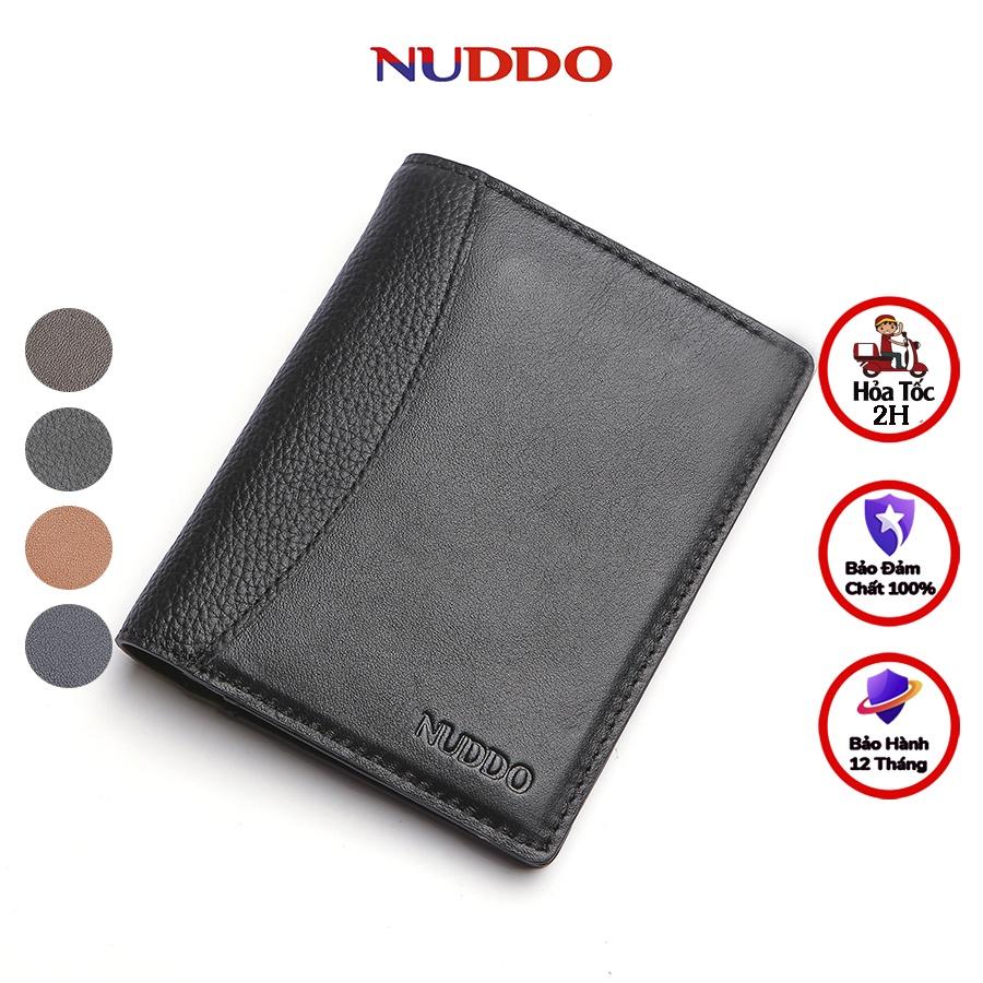 Ví da nam cao cấp NUDDO bóp nam da bò thật kiểu dáng đứng cao cấp NN001