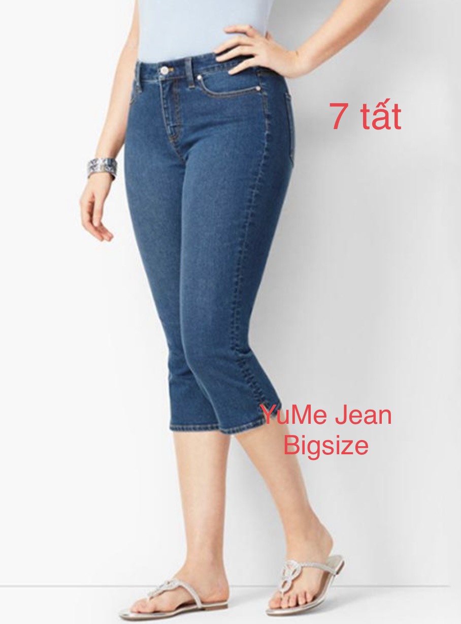 Quần jean ngố 7 tất có size 26-44. Vải dày và co giãn. Đặt biệt không bay màu và phai màu theo thời gian