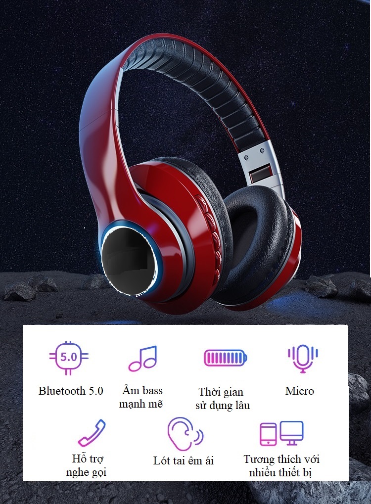 Tai Nghe Bluetooth Thể Thao Music N13 - Hỗ Trợ Nghe Qua Dây Cắm 3.5mm và Thẻ Nhớ - Hàng Nhập Khẩu