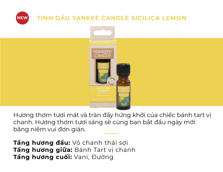 Tinh dầu Yankee Candle - Sicilian Lemon (15ml)