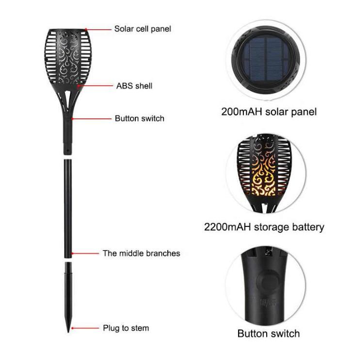 Bộ 4 Đèn Để Lối Đi Sân Vườn Flame Light Solar