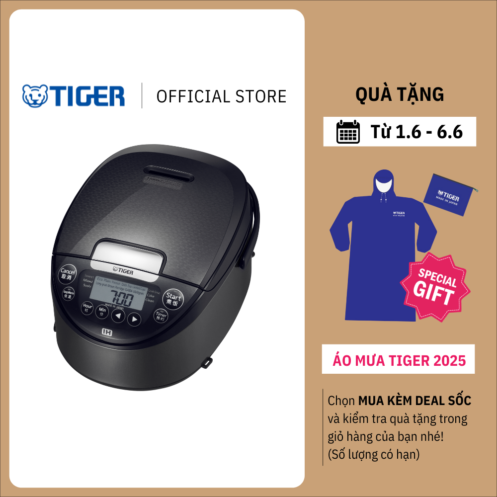 Nồi Cơm Điện Tử Cao Tần Tiger JPW-G10W 1 lít - Hàng chính hãng