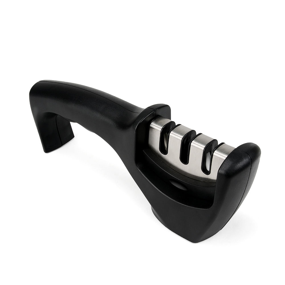 Knife Sharpener 3 Stages Professional Diamond Ceramic Rod Sharpener Sharpening Tool Stainless Steel Blade With Non-slip Base