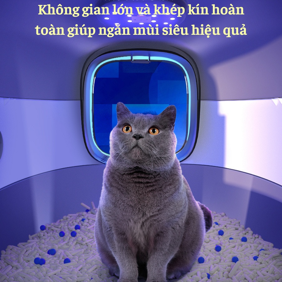 Nhà vệ sinh cho mèo có đèn khử khuẩn bằng tia UV-  Nhà vệ sinh cho mèo lớn cỡ lớn
