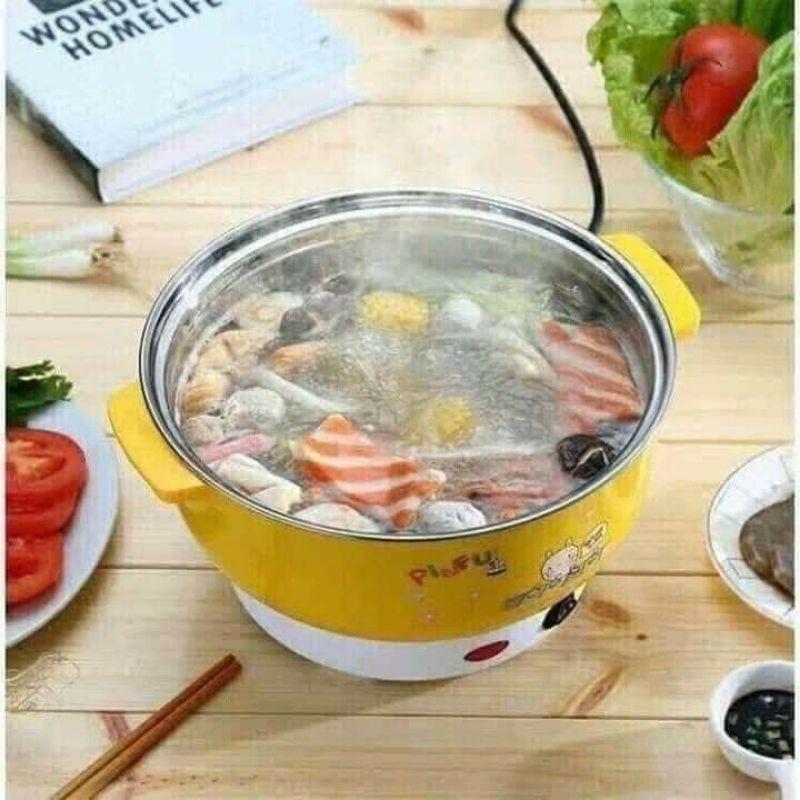 Nồi Lẩu Điện Mini Đa Năng 24-26cm 1000W Inox 304, Tiện Dụng Cho 2-3 Người Dùng