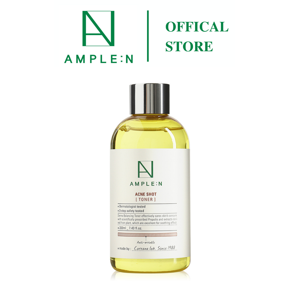 Nước hoa hồng chăm sóc da mụn và nhạy cảm Ample:N Acne Shot Toner 220ml