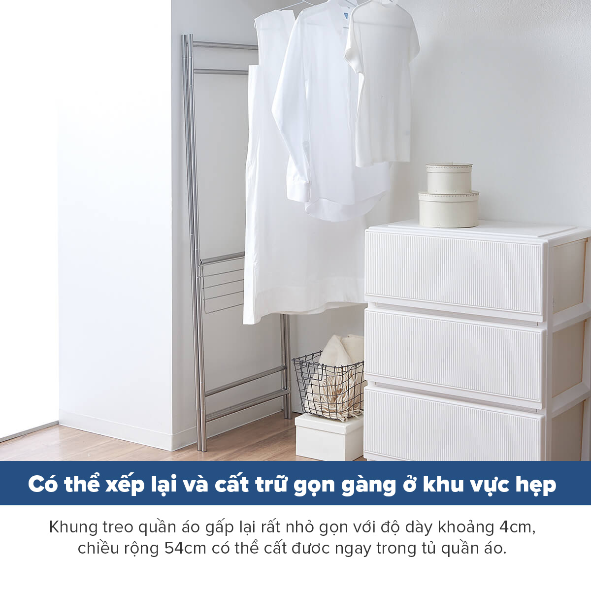 Giá Phơi Quần Áo Bằng Thép Không Gỉ PSI-01 TENMA, Có Móc Treo Khăn, Dễ Dàng Tháo Lắp, Có Thể Gấp Gọn