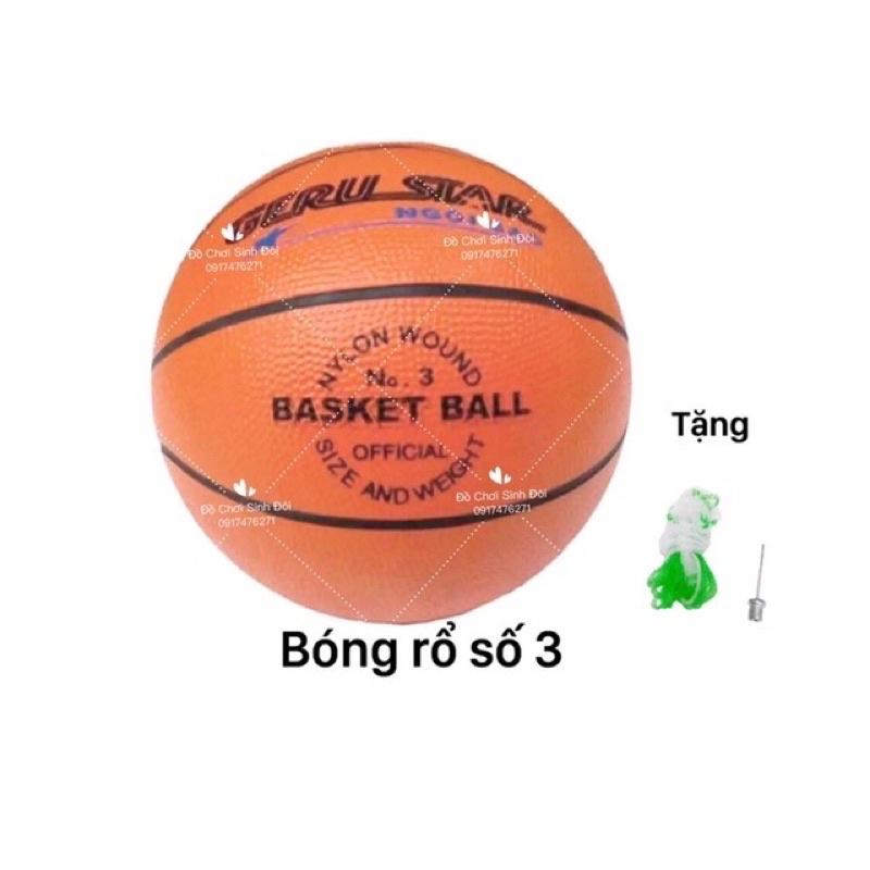 banh bóng rổ số 3 - tặng kim bơm và lưới banh