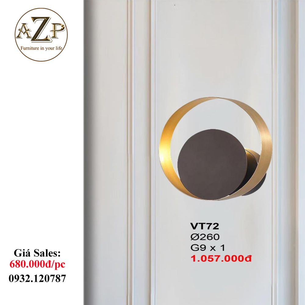 AZP - ĐÈN ỐP VÁCH / ĐÈN TRANG TRÍ / ĐÈN TREO TƯỜNG PHÒNG KHÁCH, PHÒNG NGỦ, NHÀ HÀNG, KHÁCH SẠN AZP-VT72 phong cách đương đại, hàng nhập khẩu AZP