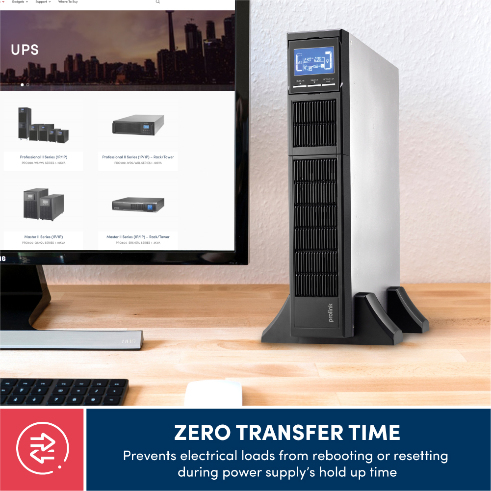 Bộ lưu điện UPS Online PROLiNK PRO902ERS (2000VA/1800W) bảo vệ tối đa cho các tải quan trọng trong ứng dụng công nghệ - Hàng chính hãng