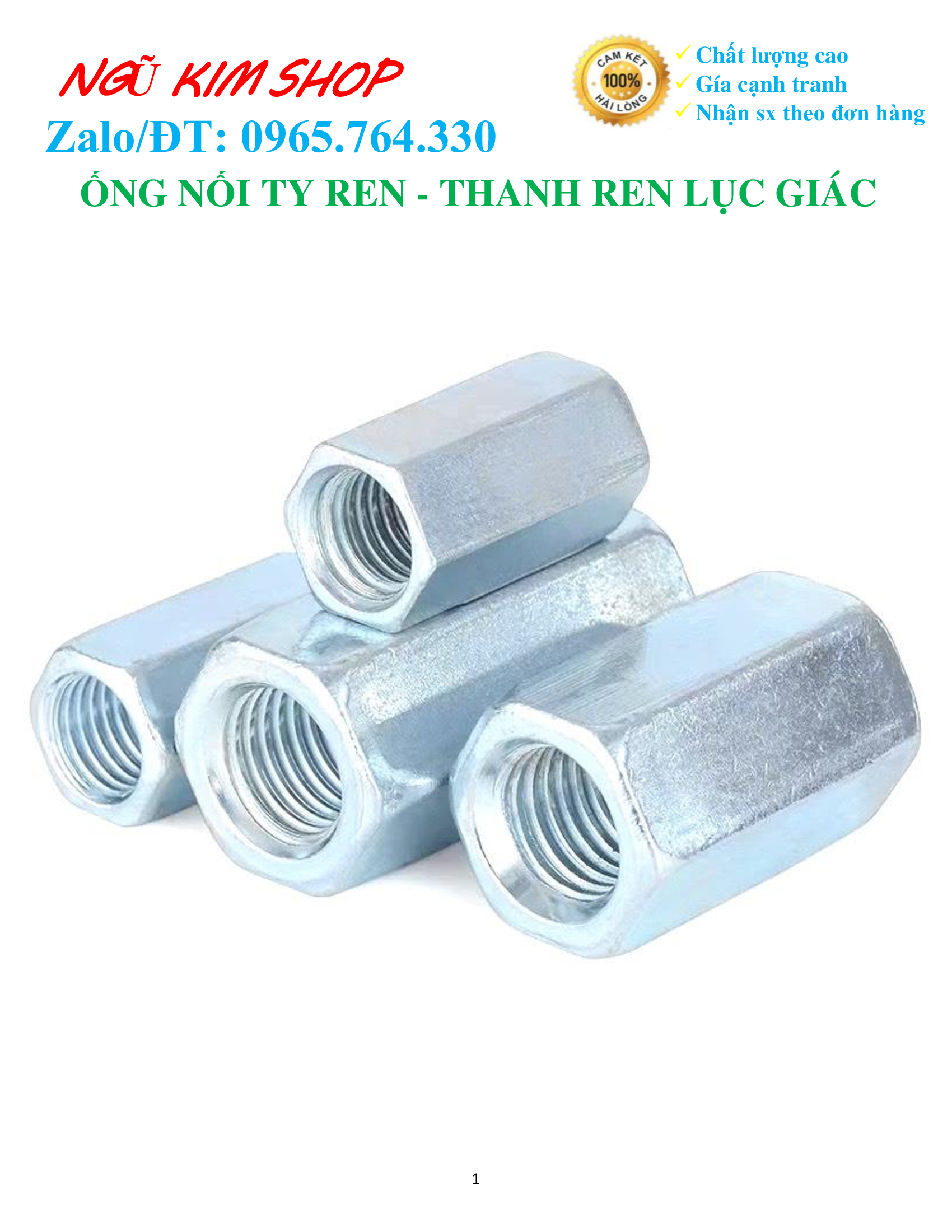 ỐNG NỐI TY REN _ THANH REN LỤC GIÁC