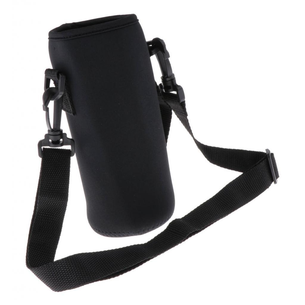 Insulated Sport Water Bottle Cover Sleeve Holder Cooler Carrier Black 750ml