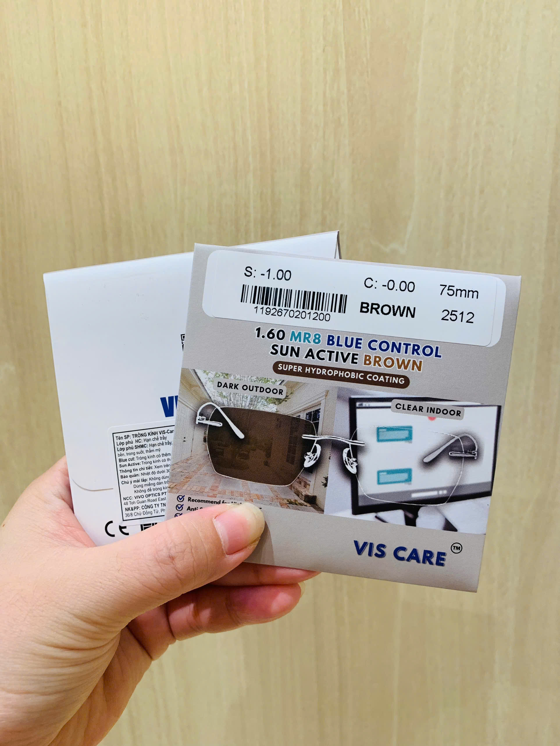 Tròng viscare mỏng 1.60 cận/viễn/loạn đổi màu chống ánh sáng xanh chính hãng mắt kính OURESS