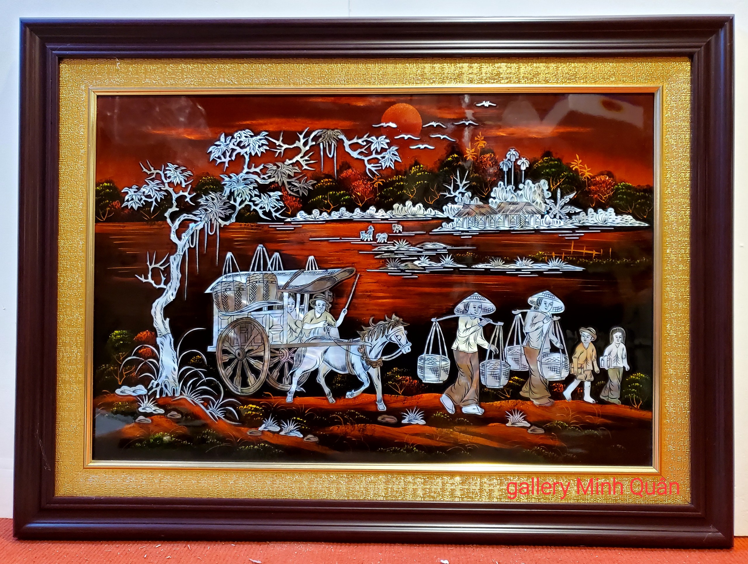 TRANH SƠN MÀI KHẢM TRAI, ỐC - QUÊ HƯƠNG THANH BÌNH