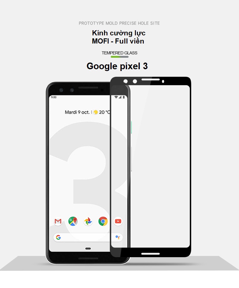 Kính cường lực MOFI dùng cho điện thoại Pixel 2 / 2 XL / 3 / 3 XL - Hàng nhập khẩu