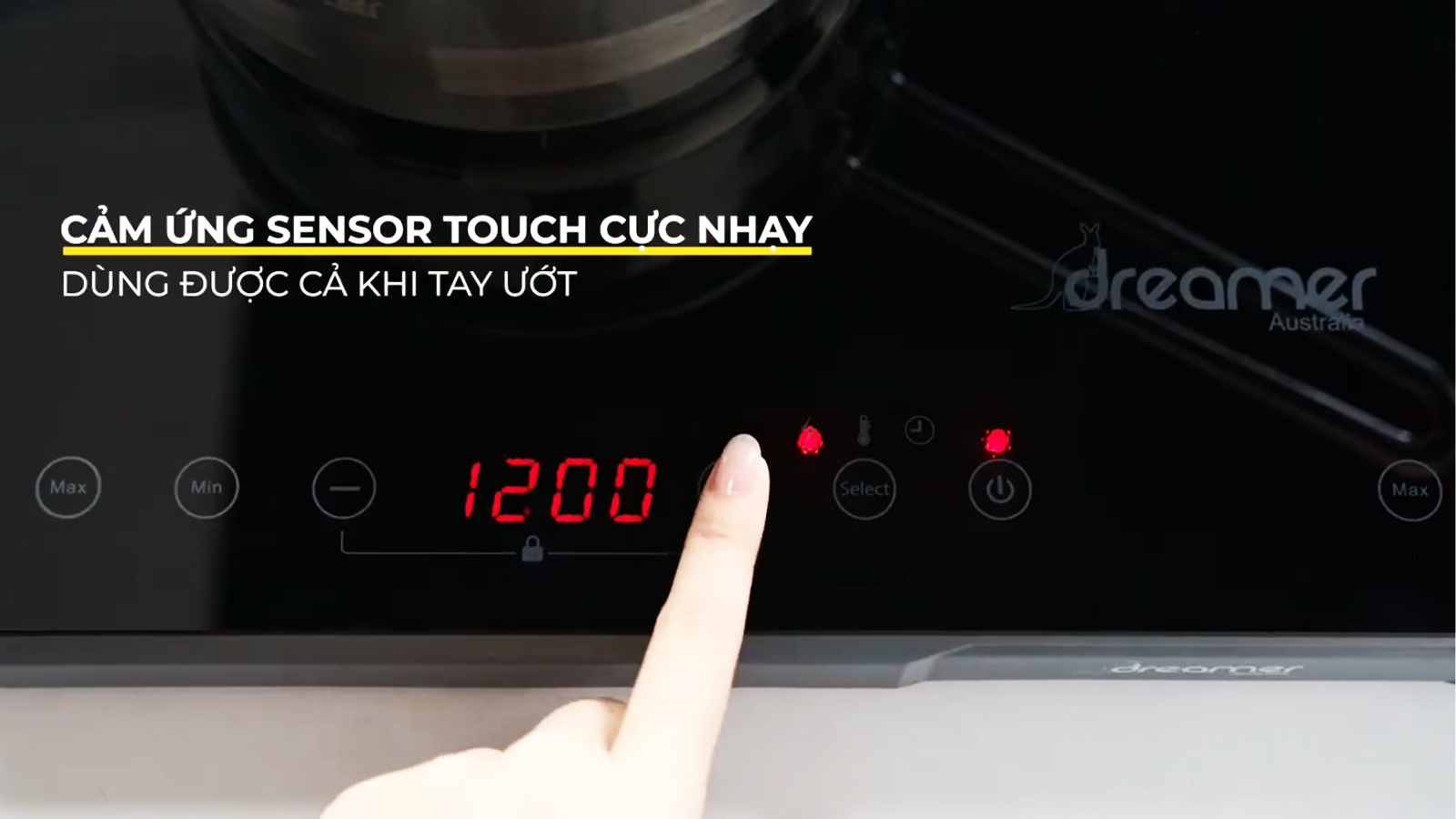[Hàng Chính Hãng] Bếp Từ Dương Đôi DKA-DIC135G (Xám) Công Suất 3500W, Chống Tràn, Cảnh Báo Nhiệt Dư, Khóa Trẻ Em, Cảm Ứng Sensor Touch