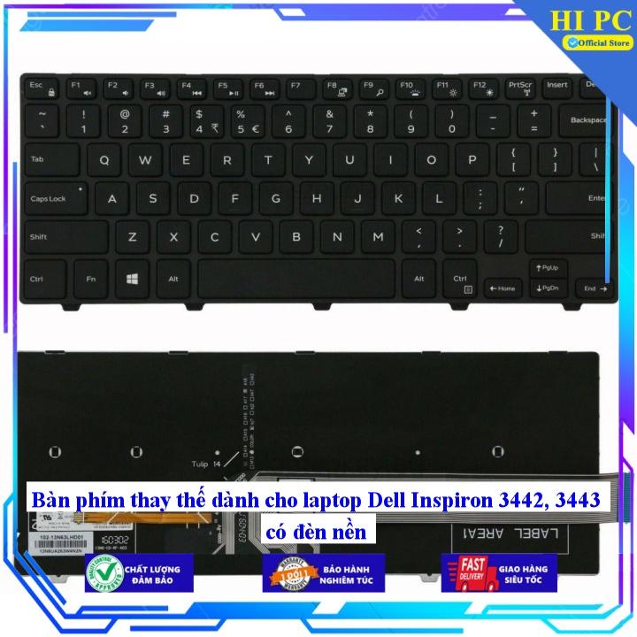 Bàn phím thay thế dành cho laptop Dell Inspiron 3442 3443 có đèn nền - Hàng Nhập Khẩu