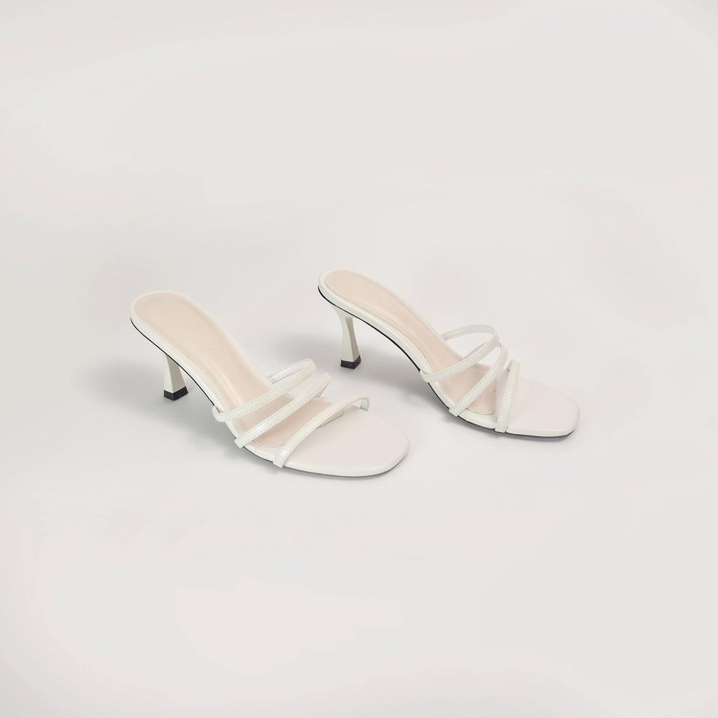Sandal cao gót 5cm nữ gót nhọn quai nhỏ siêu hot Lykoe L-whity