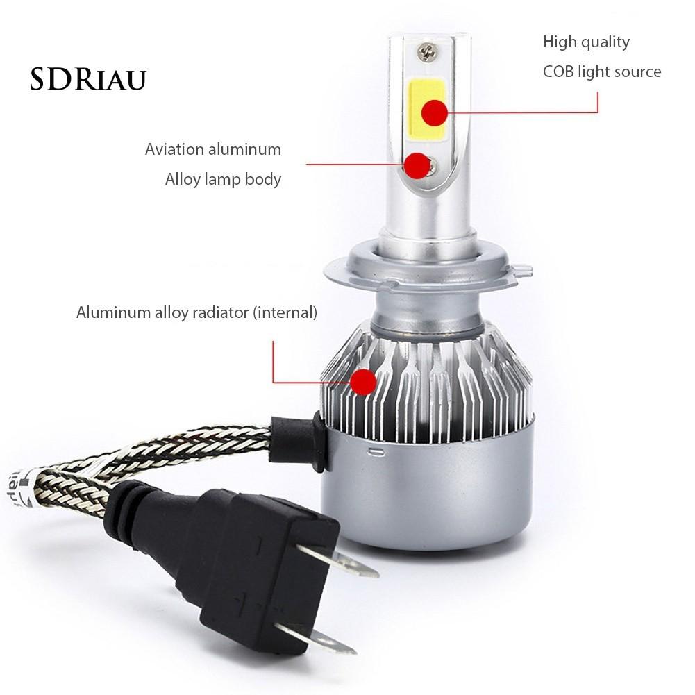 2 Đèn Pha Siêu Sáng C6 H1/H4/H7 6000k Cho Xe Hơi