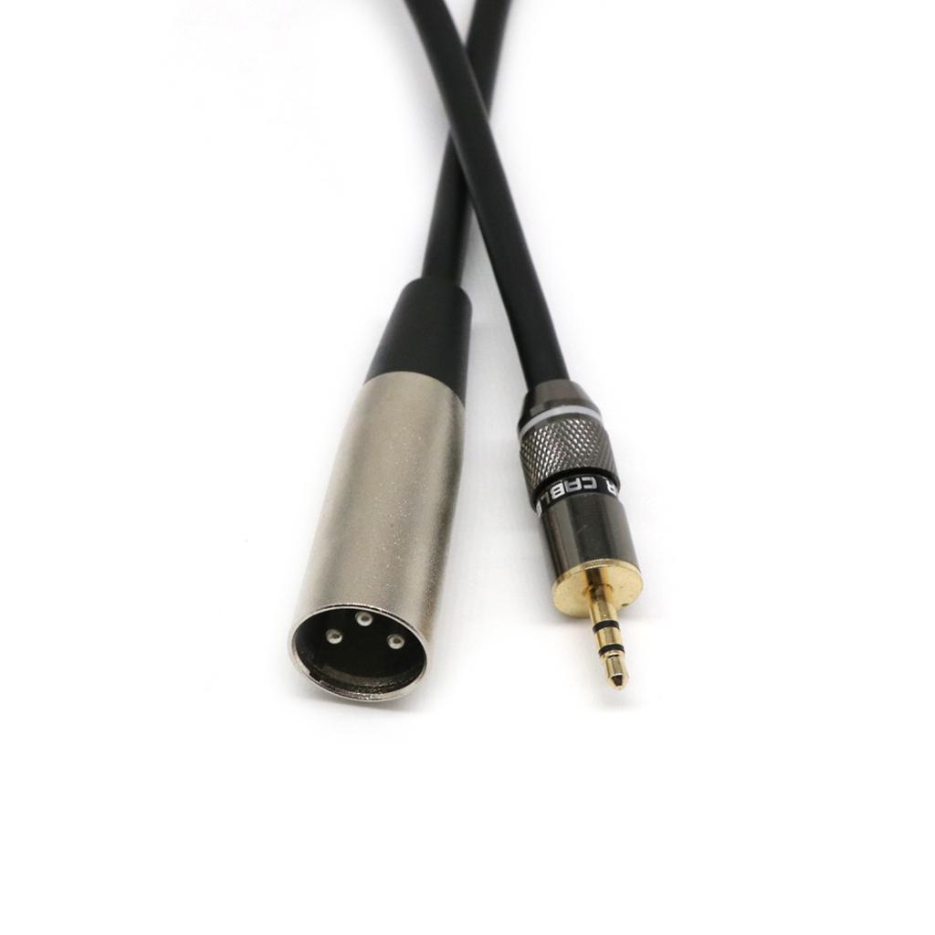 2 Pieces 1ft Cable 1/8'' TRS Stereo to XLR Male Cables 3.5mm to XLR-M