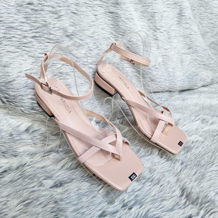 Giày Sandal Cao Gót Nữ 3 Phân Kẹp Ngón Đi Học, Đi Làm - MS 076