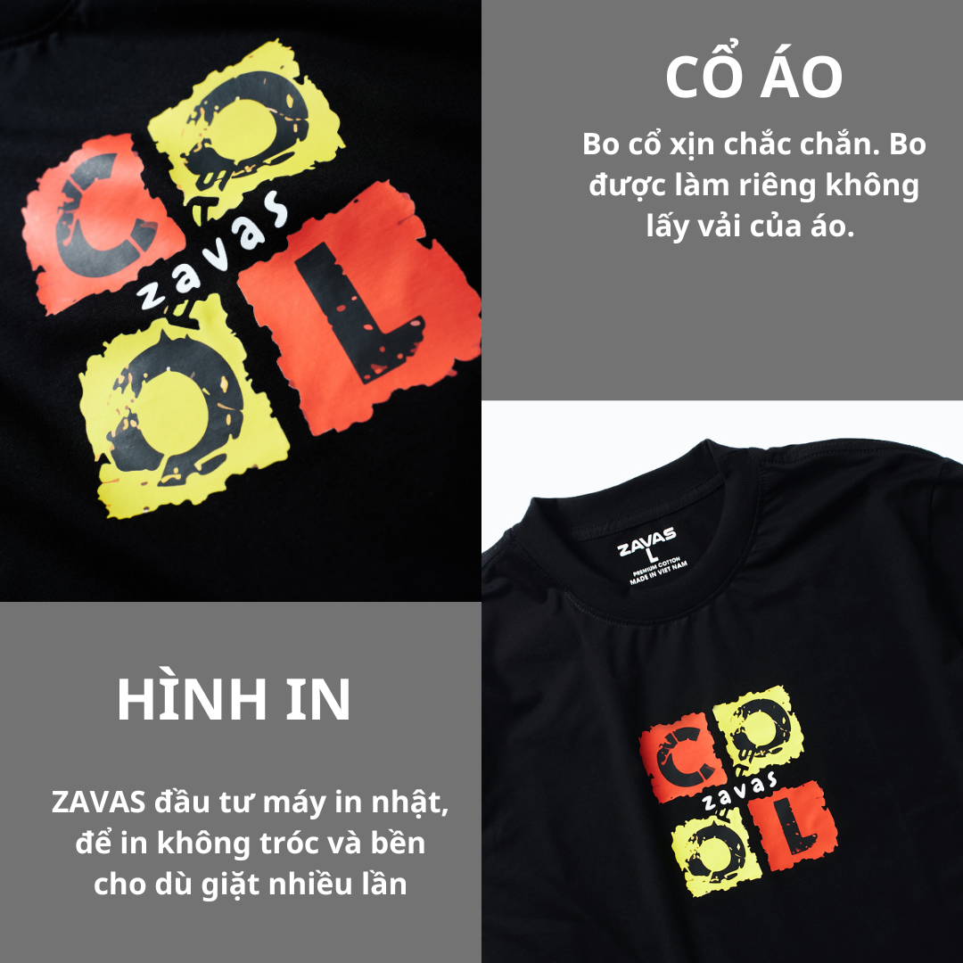 Áo thun nam cổ tròn COOL vải cotton 4 chiều xuất xịn, mát mẻ, dày mịn sang trọng - ZAVAS