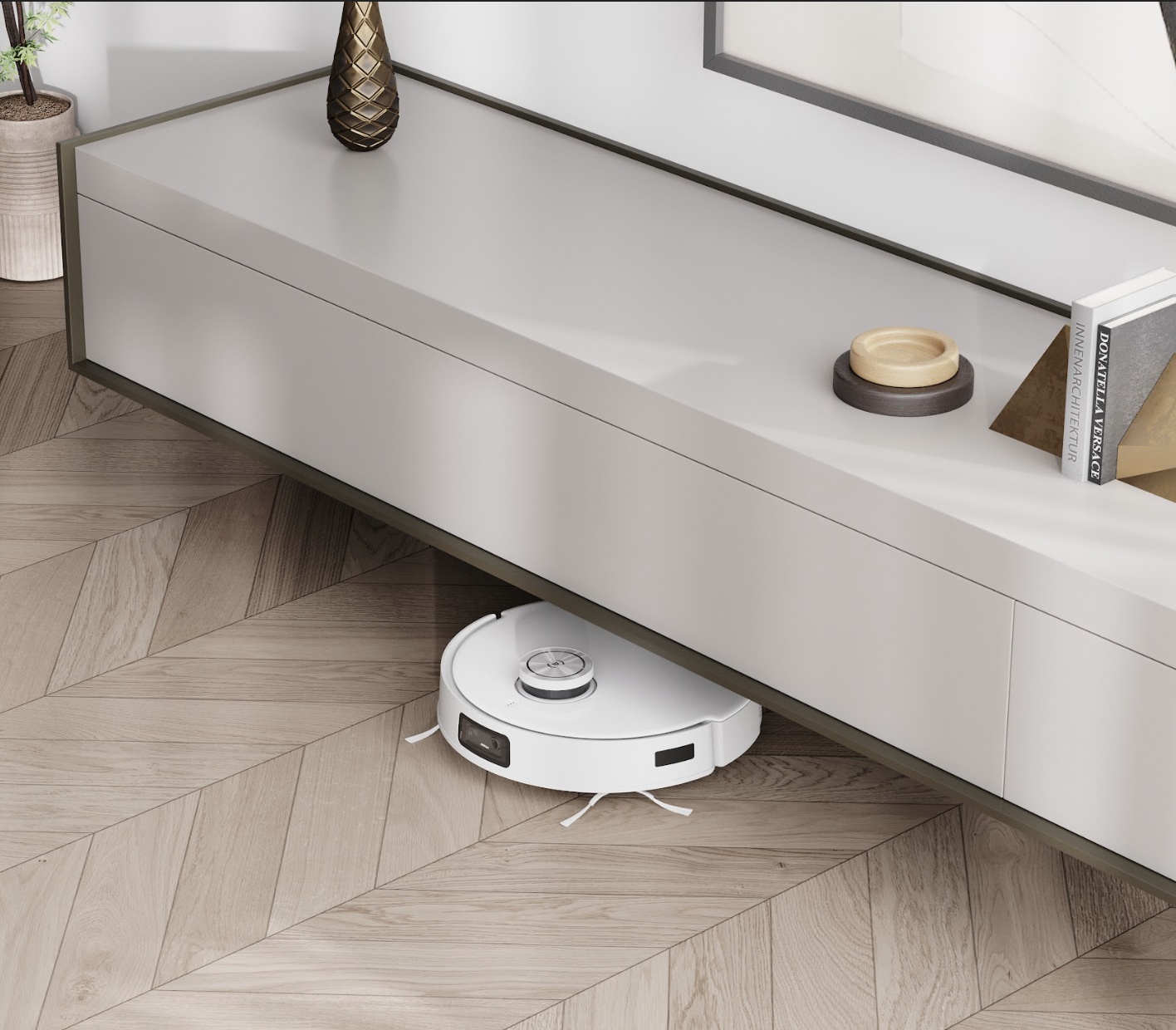 Robot Hút Bụi Lau Nhà Thông minh Giặt Giẻ Tự Động Ecovacs Deebot T10 Turbo - Bản Quốc Tế - Điều Khiển Bằng Giọng Nói, Lực hút 3000 Pa, Camera 960p, Lưu 3 Bản đồ - Hàng Chính hãng