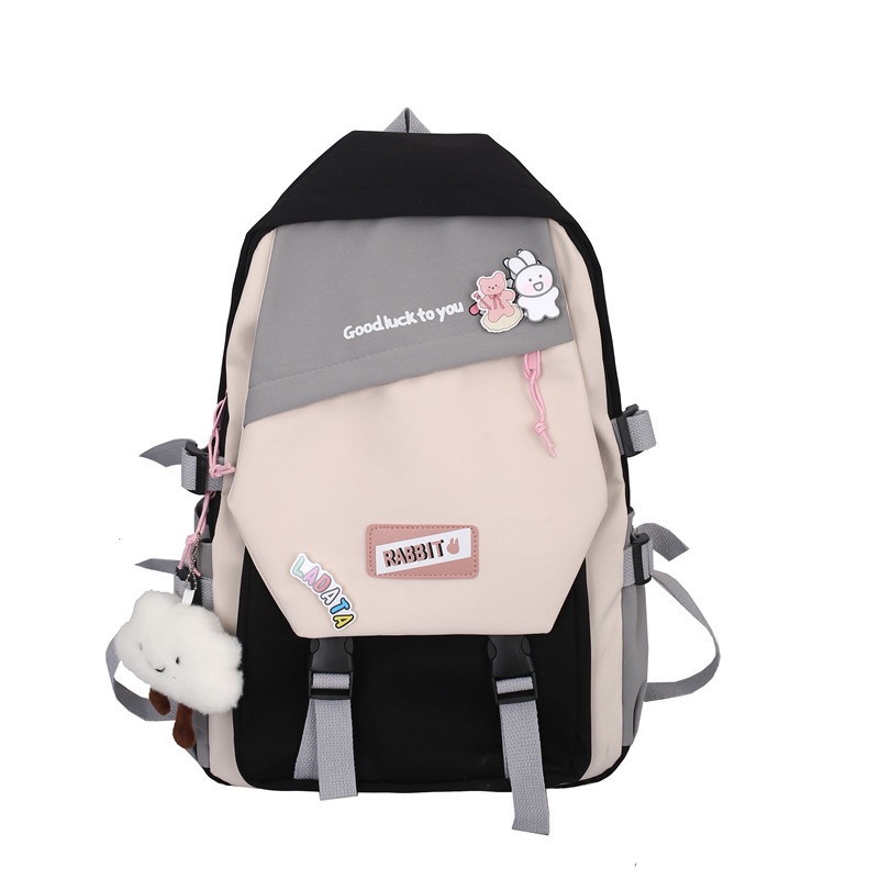 Balo nữ BH Kids, nắp gập Rabbit khoá chéo, phong cách Hàn Quốc dễ thương, chất liệu chống thấm nước - CH119