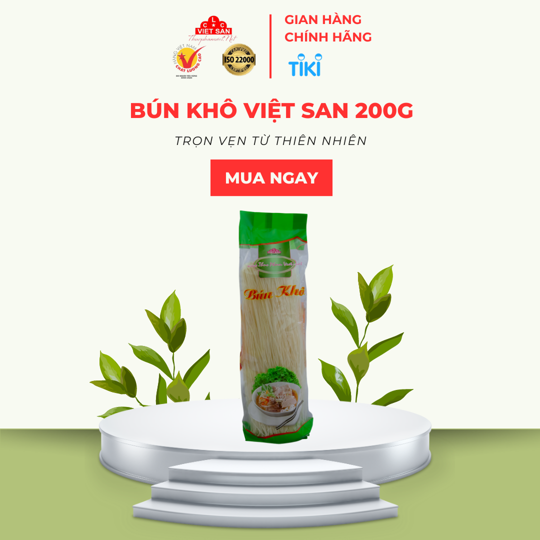 Bún Khô Việt San Loại Sợi Dai Màu Trắng Gói 300g