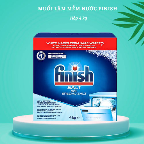 Muối rửa bát Finish 4kg – Muối finish 4.0kg cho Máy rửa bát chén ly, Muối rửa chén finish hay gọi là Muối làm mềm nước Finish gói 1.5kg, 4 kg, 1.2kg – Muối finish 4kg