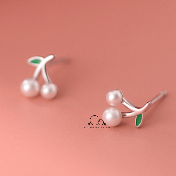 Khuyên tai cherry hạt ngọc trai