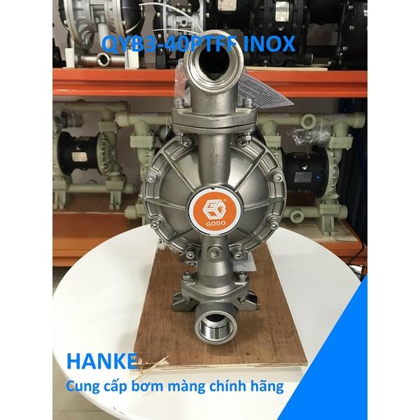 Máy bơm màng khí nén thân Inox 304, QBY3-40PTFF