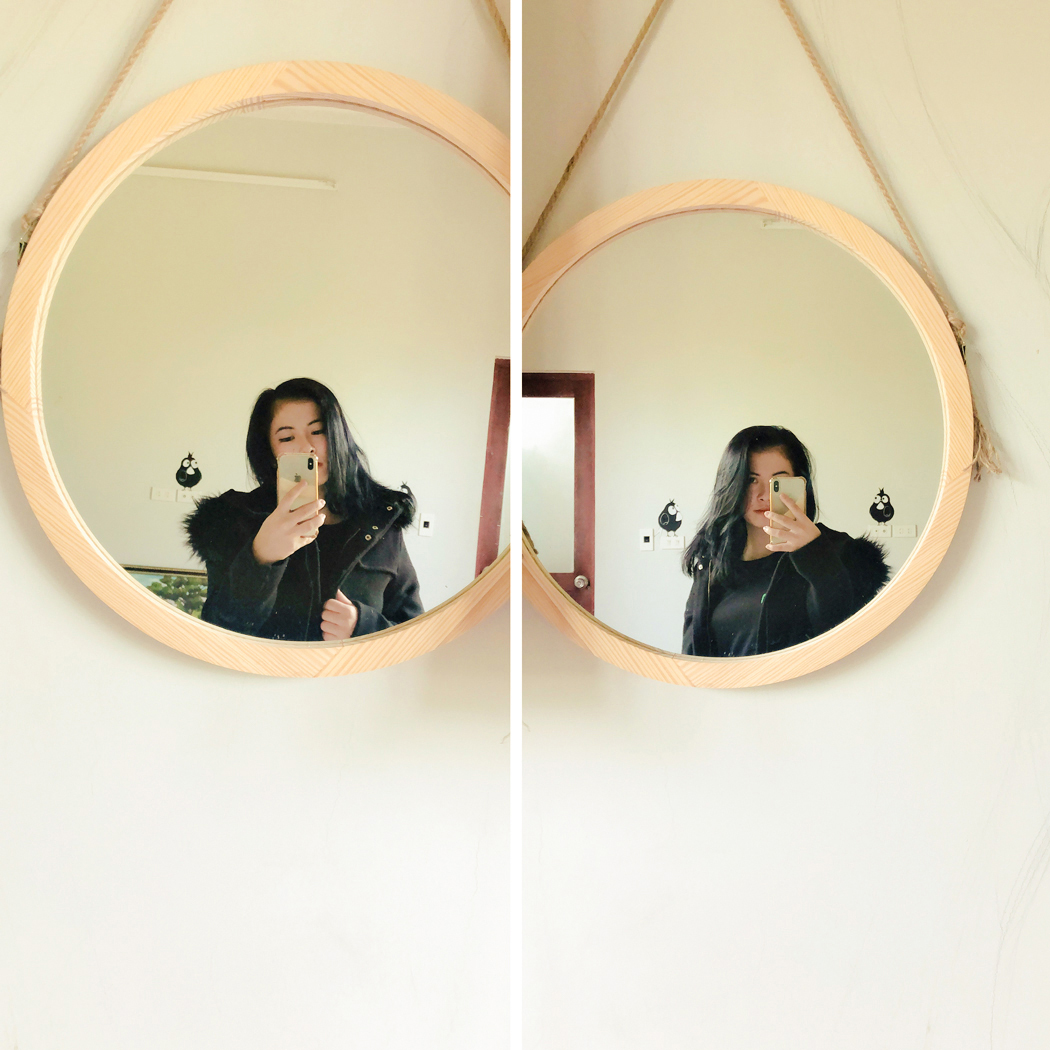 Gương Tròn Treo Tường Vuadecor Gương Tròn Viền Gỗ Thông Mỹ - Circle Mirror