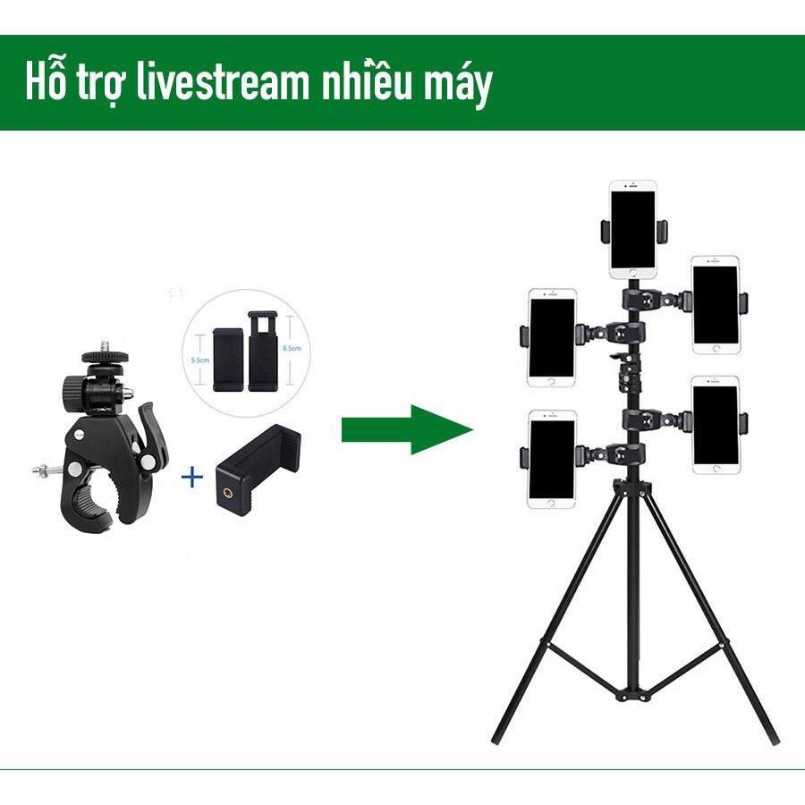 Bộ giá đỡ kẹp 5 điện thoại hỗ trợ livestream nhiều máy cùng lúc