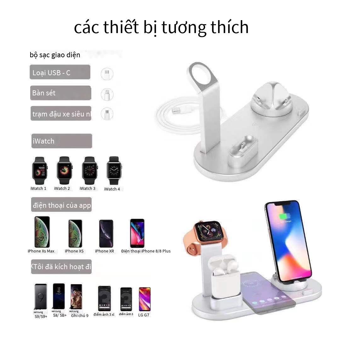 Phong cách mới nhất mùa hè mới sạc không dây ba trong một tai nghe điện thoại di động đồng hồ đế sạc không dây