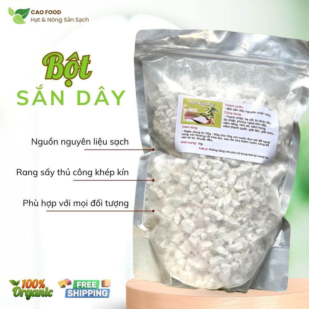 [1KG] Tinh Bột Sắn Dây CAO FOOD từ sắn dây Đaklak nhà làm nguyên chất 100% - giúp thanh nhiệt, rất tốt cho sức khỏe