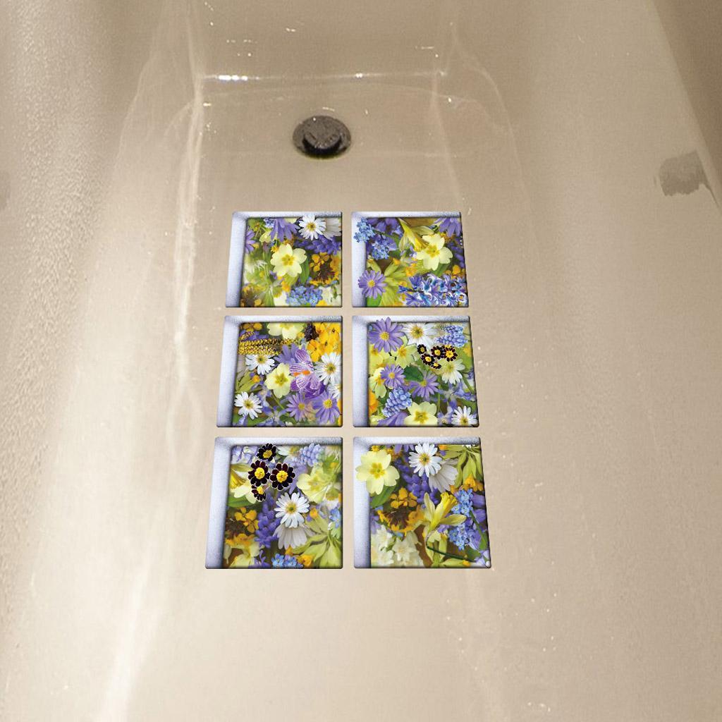 6pcs 3D exquisite Waterproof Bathtub Sticker for bathroom