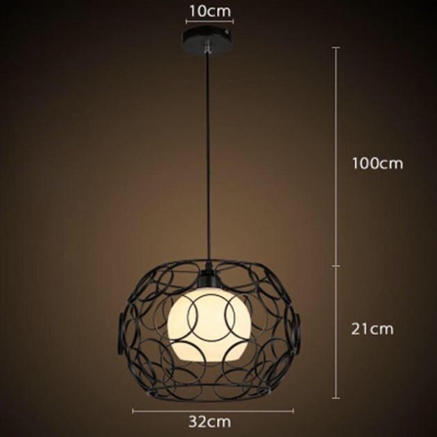 Đèn thả lồng sắt fi 30cm 5w cho bàn ăn, phòng khách... DT